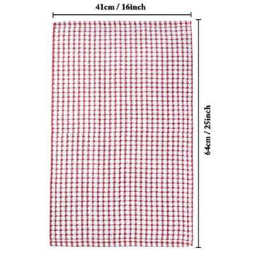 LAZI Kitchen Dish Towels, 16 Inch x 25 Inch Bulk Cotton Kitchen Towels, 6 Pack Dish Cloths for Dish Rags for Drying Dishes Clothes and Dish Towels