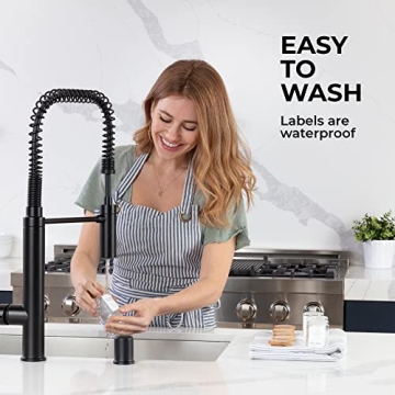 Bloomondo Glass Spice Jars with Labels: Stylish Pantry Storage