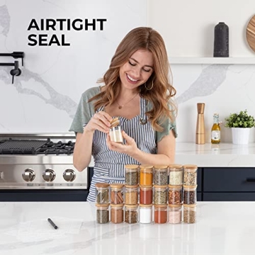 Bloomondo Glass Spice Jars with Labels: Stylish Pantry Storage