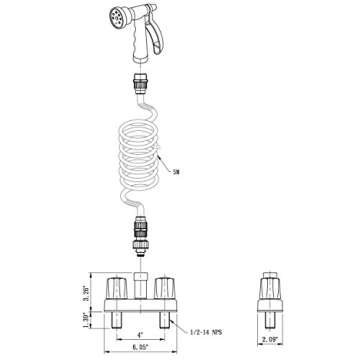 Dura Faucet DF-SA186-WT RV Exterior Quick Connect Detachable Spray Faucet with 7-Option Nozzle (White/Blue)