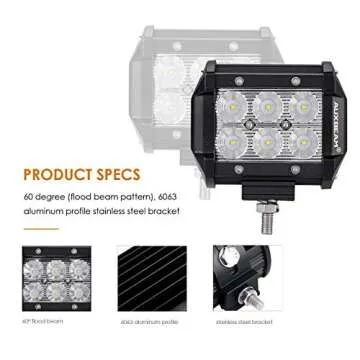 Auxbeam 4" 18W LED Pods for Superior Off-Road Visibility