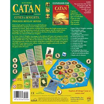 CATAN Cities & Knights Board Game Expansion - Enhance Your CATAN Experience with Intriguing New Chal...
