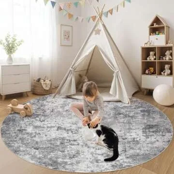 UERMEI Round Area Rug - Soft, Washable & Stylish