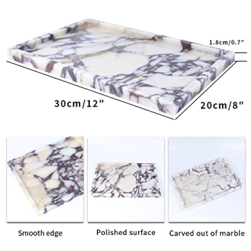 Genuine Marble Vanity Tray - Elegant Storage for Home Decor