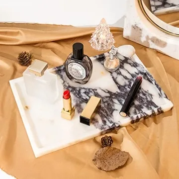 Genuine Marble Vanity Tray - Elegant Storage for Home Decor