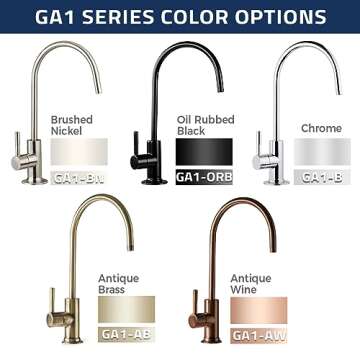 iSpring GA1-BN Drinking Water RO Faucet for Kitchen Sink, Heavy-Duty Lead-Free Reverse Osmosis Fauce...