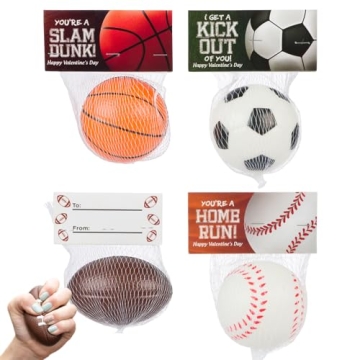 Funeta 30 Sports Stress Balls - Soccer, Basketball, Baseball, and Football - Perfect Valentine's Day...