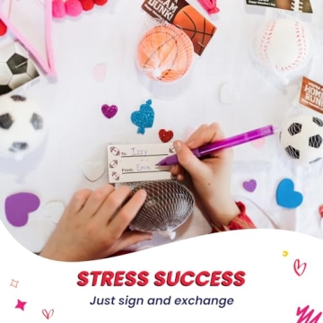Funeta Sports Stress Balls with Valentine's Cards for Kids