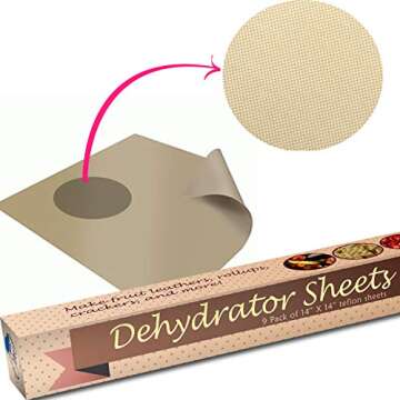 Chuzy Chef Set of 9 Dehydrator Sheets - Baking Mat Teflon Dehydrator Sheet - 14'' X 14'' Food Dehydrator Tray Liners Non Stick Sheets Baking Mat Food Dryer Sheet For Excalibur