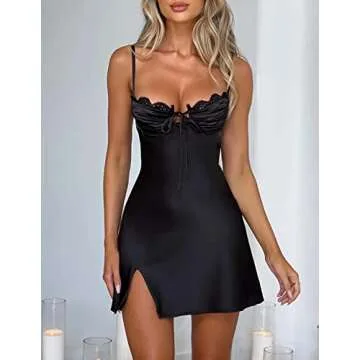 Women Lace Short Bodycon Dresses Vintage Ruffle A-Line Mini Dress Elegant Backless White Sundress Y2K Clubwear