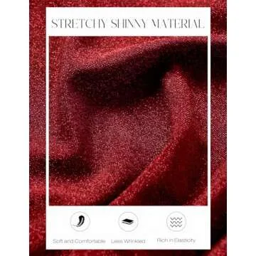 DRESSTELLS Cocktail Dresses for Women Wedding Guest 2024 Sparkly Holiday Prom Party Dress, Sequin Aline Modest Mother of Bride Midi Dress Glitter Burgundy L