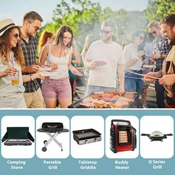 SHINESTAR 5FT Propane Adapter Hose with Gauge for Coleman Camping Stove, Mr. Heater Buddy Heater, and Other Portable Propane Appliances, POL Connection