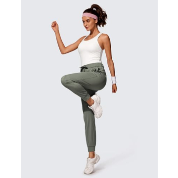 CRZ YOGA 4-Way Stretch Joggers for Women Grey Sage