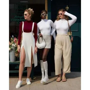 MANGOPOP Women's Mock Turtleneck Bodysuit Jumpsuit