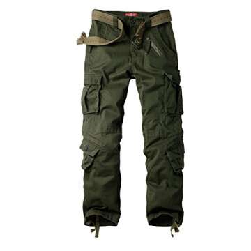Women's Cotton Casual Military Army Cargo Combat Work Pants with 8 Pocket Army Green US 10