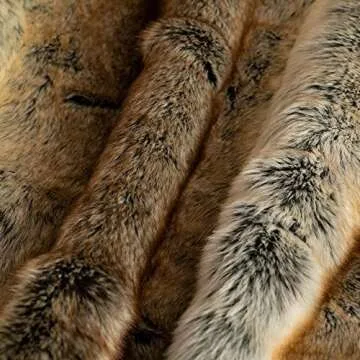 BATTILO HOME Luxurious Large Brown Faux Fur Throw Blanket
