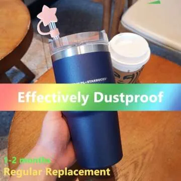 SEEZIZI 6 pcs Straw Covers Cap Toppers Compatible with Stanley 30&40 oz Tumbler Cups,Reusable Cute Silicone Straws Tips Lids Protectors for 0.4 in/10mm Stanleys Cup Accessories