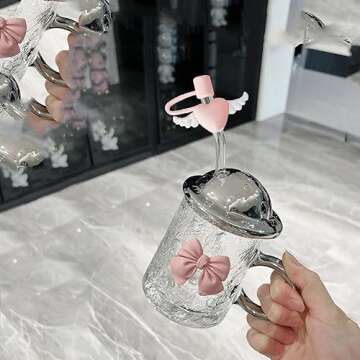 SEEZIZI 6 pcs Straw Covers Cap Toppers Compatible with Stanley 30&40 oz Tumbler Cups,Reusable Cute Silicone Straws Tips Lids Protectors for 0.4 in/10mm Stanleys Cup Accessories