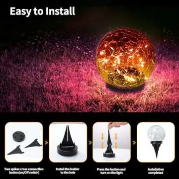 JKIMK Solar Globe Lights Outdoor - Durable & Easy to Use