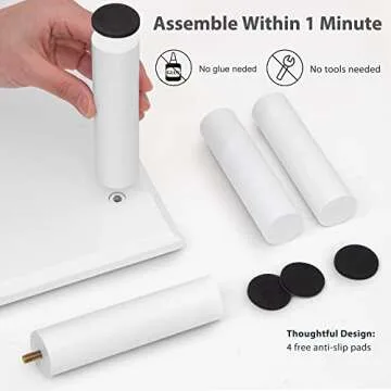 ROCDEER Bamboo Dual Monitor Stand Riser White, Desk Monitor Riser for 2 Monitors, Supports for PC Computer Monitor, Printer, Heavy TV Riser up to 300 lbs, White