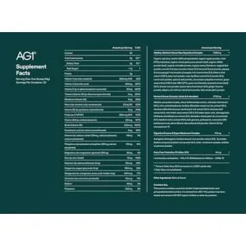 AG1 Greens Powder Supplement | Improve Gut Health | Multivitamin, Probiotic, Gluten Free, Vegan and Keto Friendly | 75 Vitamins (Athletic Greens)