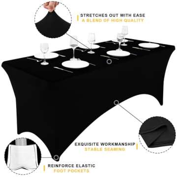 Smiry Spandex Table Cloth 4FT - Stylish Elastic Table Cover for Events