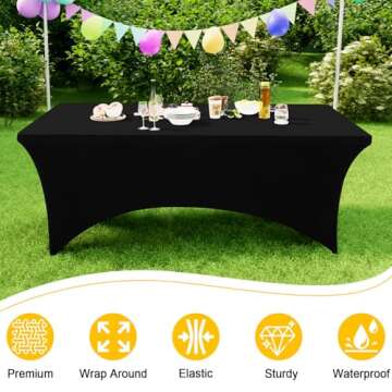 Smiry Spandex Table Cloth 4FT for Events & Parties