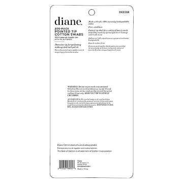 Diane Pointed Tip Cotton Swabs, 200 ct. 1-Pack - Super Soft for Sensitive Skin, Gentle on Face, Makeup and Beauty Applicator, Nail Polish Touch Up and Nail Design for Beauty, Personal Care, Crafts