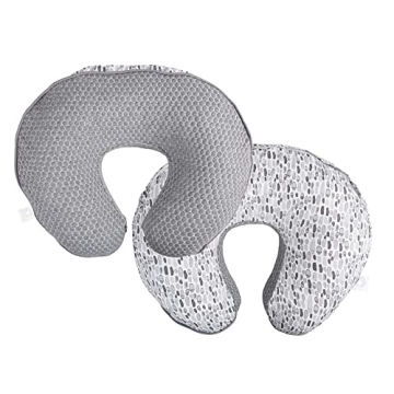 Boppy Nursing Pillow Luxe Support, Gray Brushstroke Pennydot, Ergonomic Nursing Essentials for Bottl...