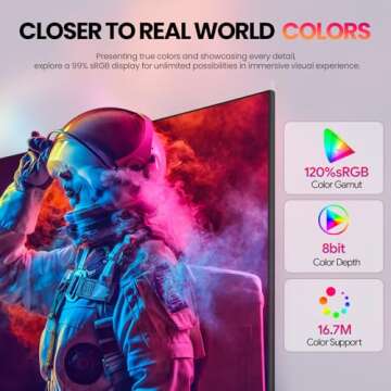 CRUA 24 Inch Curved Monitor, FHD(1920×1080P) 100HZ 120% sRGB Computer Monitors, Narrow Bezels on Three Sides, Blue Light Filter PC Monitor for Home, Office and Dormitory(HDMI, VGA)-White