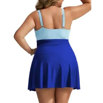 Hanna Nikole Women Plus Size Swimdress One Piece Swimsuits Tummy Control Twist Front Bathing Suit Ru...