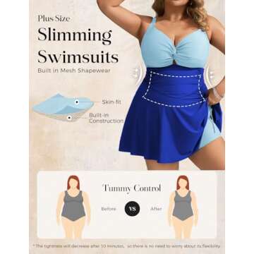 Buy Hanna Nikole Plus Size Bidy Swimdress Style