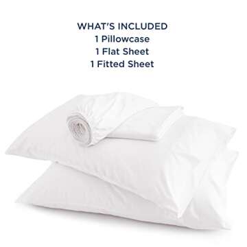 Bedsure Twin XL Sheet Set Dorm Bedding, Cooling Twin Extra Long Sheets, Rayon Derived from Bamboo, Deep Pocket Up to 16 Inches, Hotel Luxury Silky Bedding, Bedsheets & Pillowcases, White
