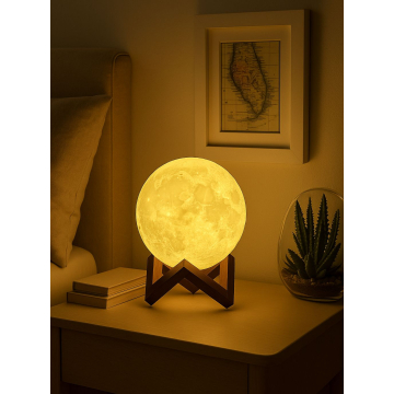 چراغ خواب کره ماه 3D – نور گرم دیمر USB-C برای اتاق خواب و ک...