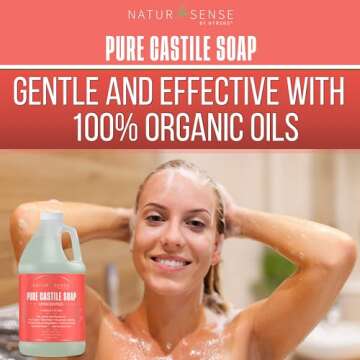 NTRSNS NaturSense Pure Castile Soap. Unscented, made with 100% Certified Organic Oils, Gentle Person...