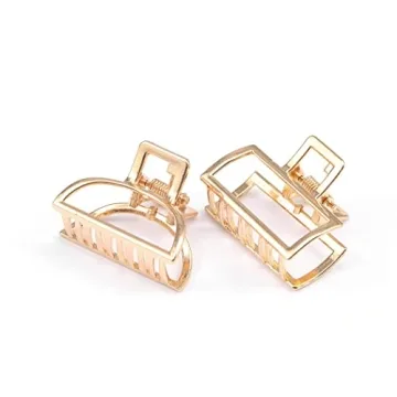 Brinie Gold Hair Clips Mini Claw Clips for Daily Elegance