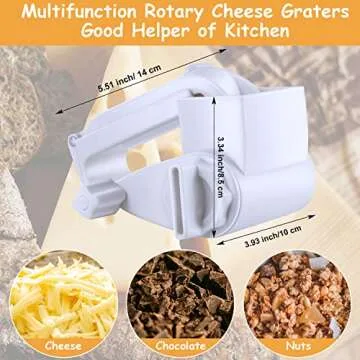 Boao Rotary Cheese Grater Manual Handheld Kitchen Tool