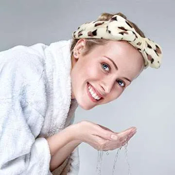 3 Pcs Towel Headbands for Women Headband for Washing Face Facial Hair Band Skincare Microfiber Bowtie Headband Makeup Terry Cloth Headbands Spa Shower Hair Band for Women Girls (Vivid Patterns)