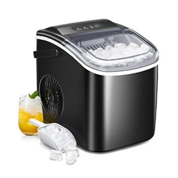 AGLUCKY Ice Maker Portable, Self-Cleaning, 26Lbs/24H