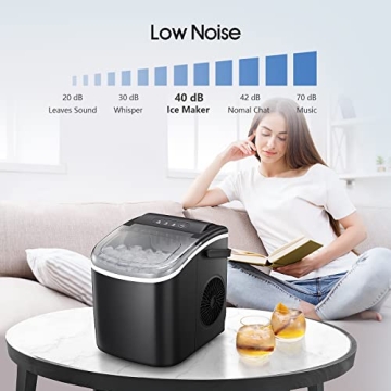 AGLUCKY Ice Maker Portable, Self-Cleaning, 26Lbs/24H