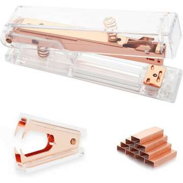 Rose Gold Acrylic Stapler with 1000 Staples Included