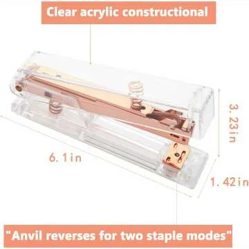 Rose Gold Acrylic Stapler with 1000 Staples Included