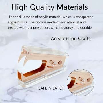 Rose Gold Acrylic Stapler with 1000 Staples Included