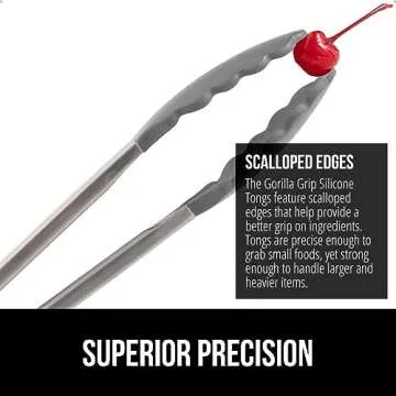 GORILLA GRIP Full-Size Kitchen Tongs Set for Easy Cooking
