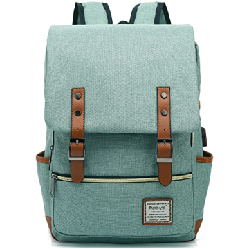 UGRACE Vintage Laptop Backpack with USB Port for College