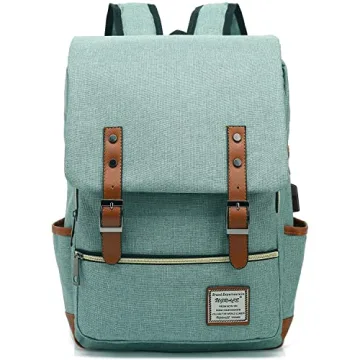 UGRACE Vintage Laptop Backpack with USB Port for College