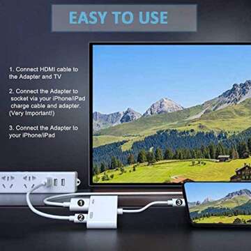 Veetone Lightning to HDMI Adapter for iPhone 11/11 Pro/XR/XS/X8, iPad on HDTV/Monitor/Projector