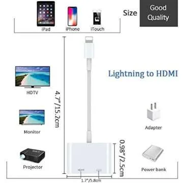 Veetone Lightning to HDMI Adapter for iPhone 11/11 Pro/XR/XS/X8, iPad on HDTV/Monitor/Projector
