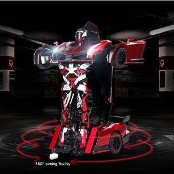 SainSmart Jr. Remote Control Car, Transform Robot RC Cars for Kids Toys, 1:14 Scale Car with One-But...