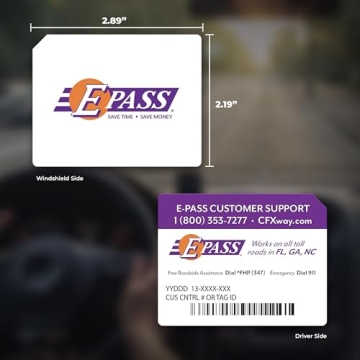 E-PASS Electronic Toll Sticker for Easy Toll Travel in FL, GA, NC